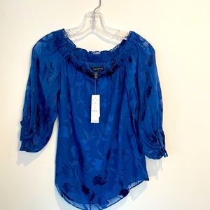 White House Black Market Royal Blue Blouse